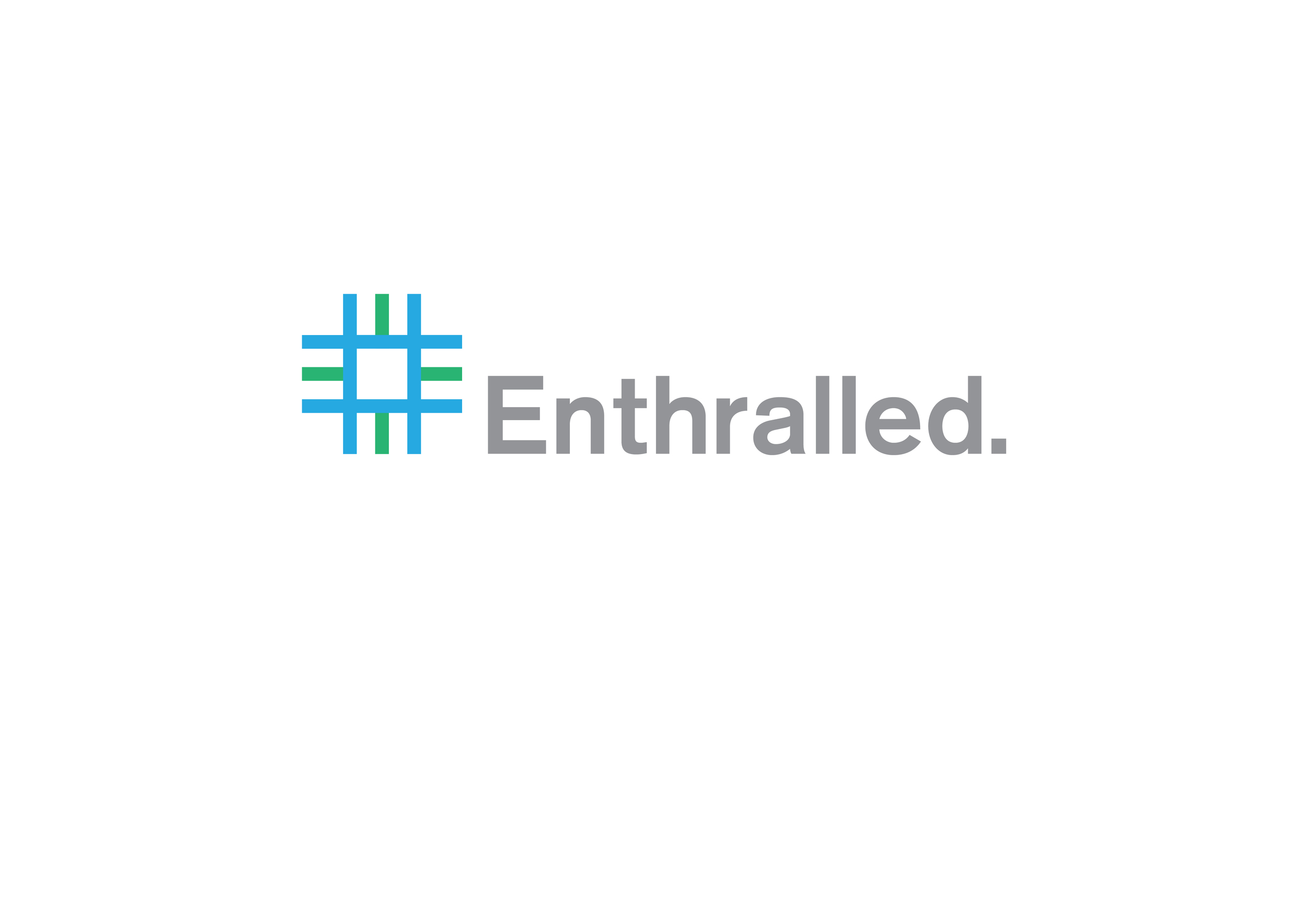 Brand identity designer UK - Enthralled company font logo in white background