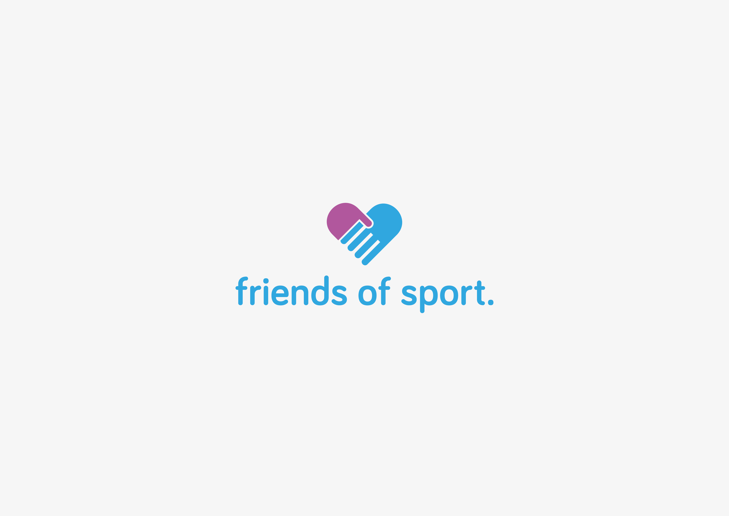 Freelance Logo Designer UK. friends of sport. brand logo in platinum background