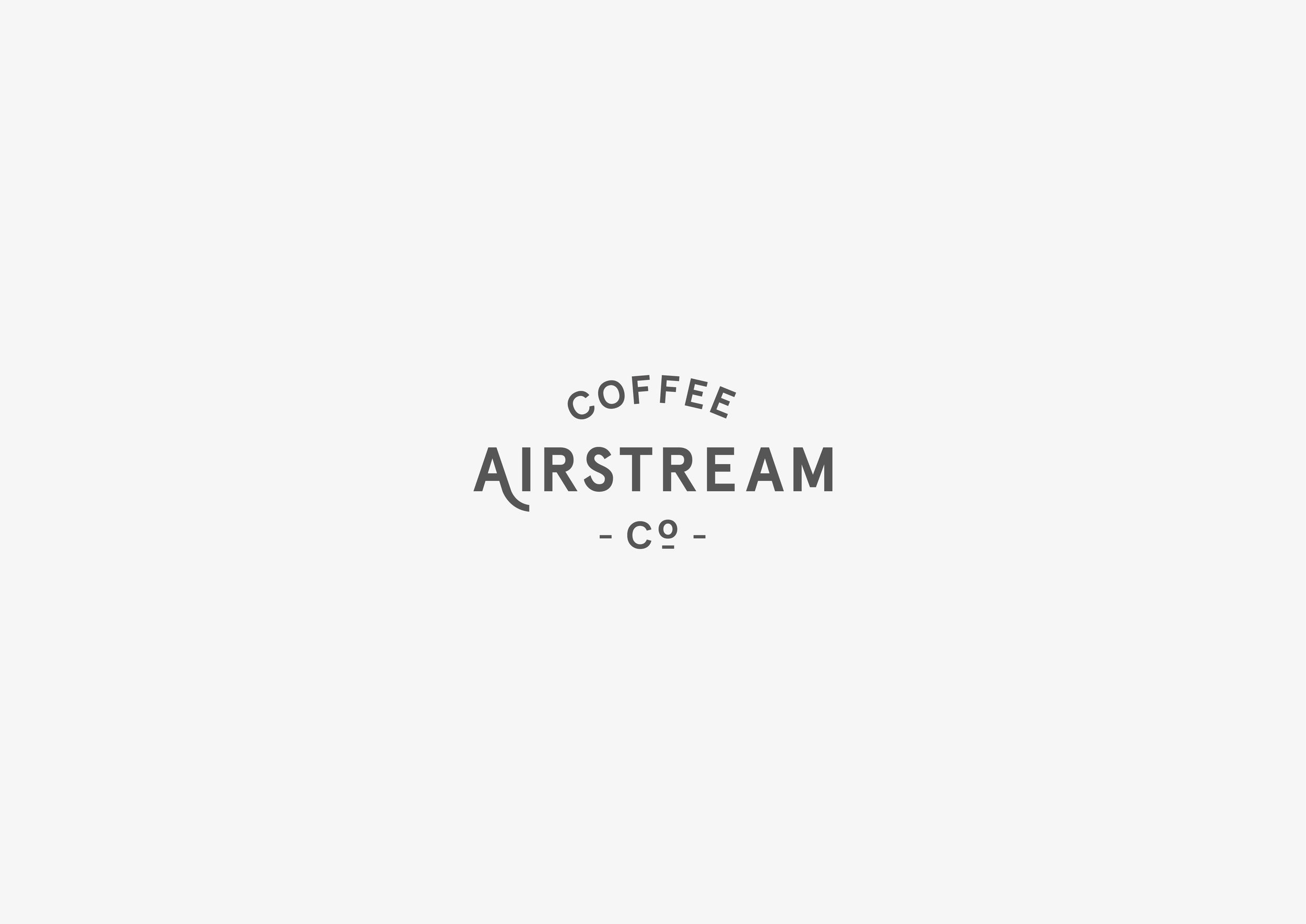 Freelance Logo Designer UK. Coffee Airstream Co brand logo in platinum background