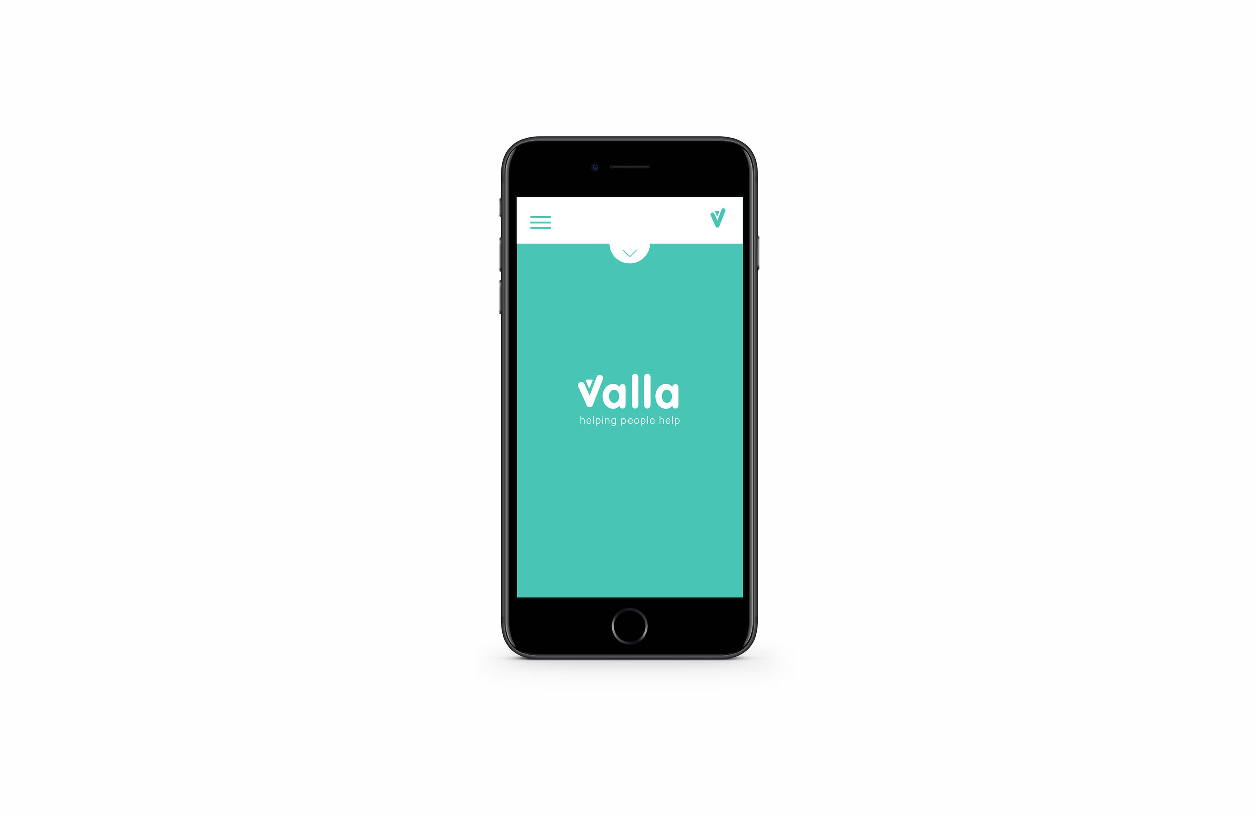 Web designer Leeds. An Apple iPhone showing Valla user interface design