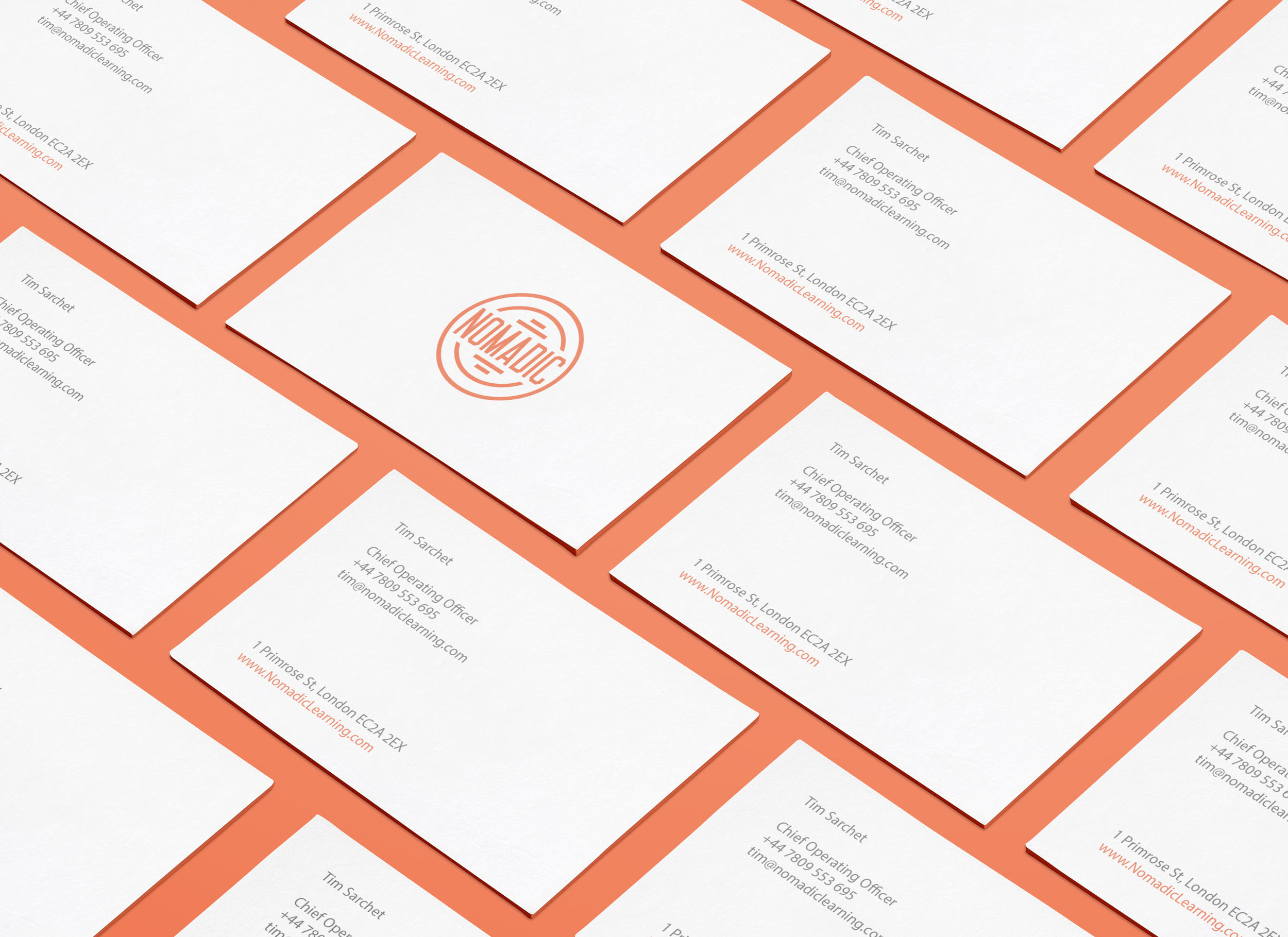 Graphic Designer Leeds Multiple Nomadic white business cards