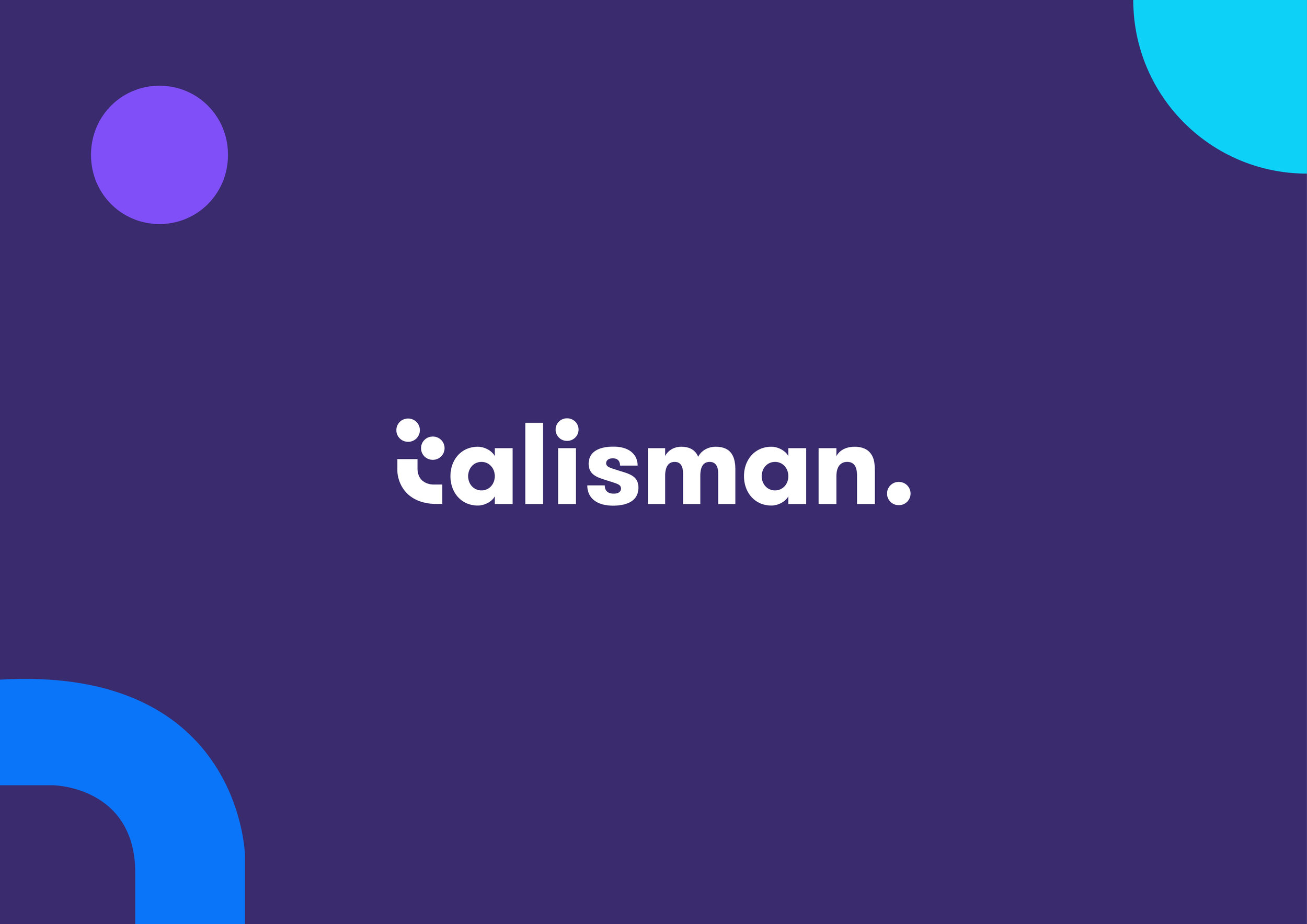 Freelance-graphic-designer-Talisman company font logo in purple background