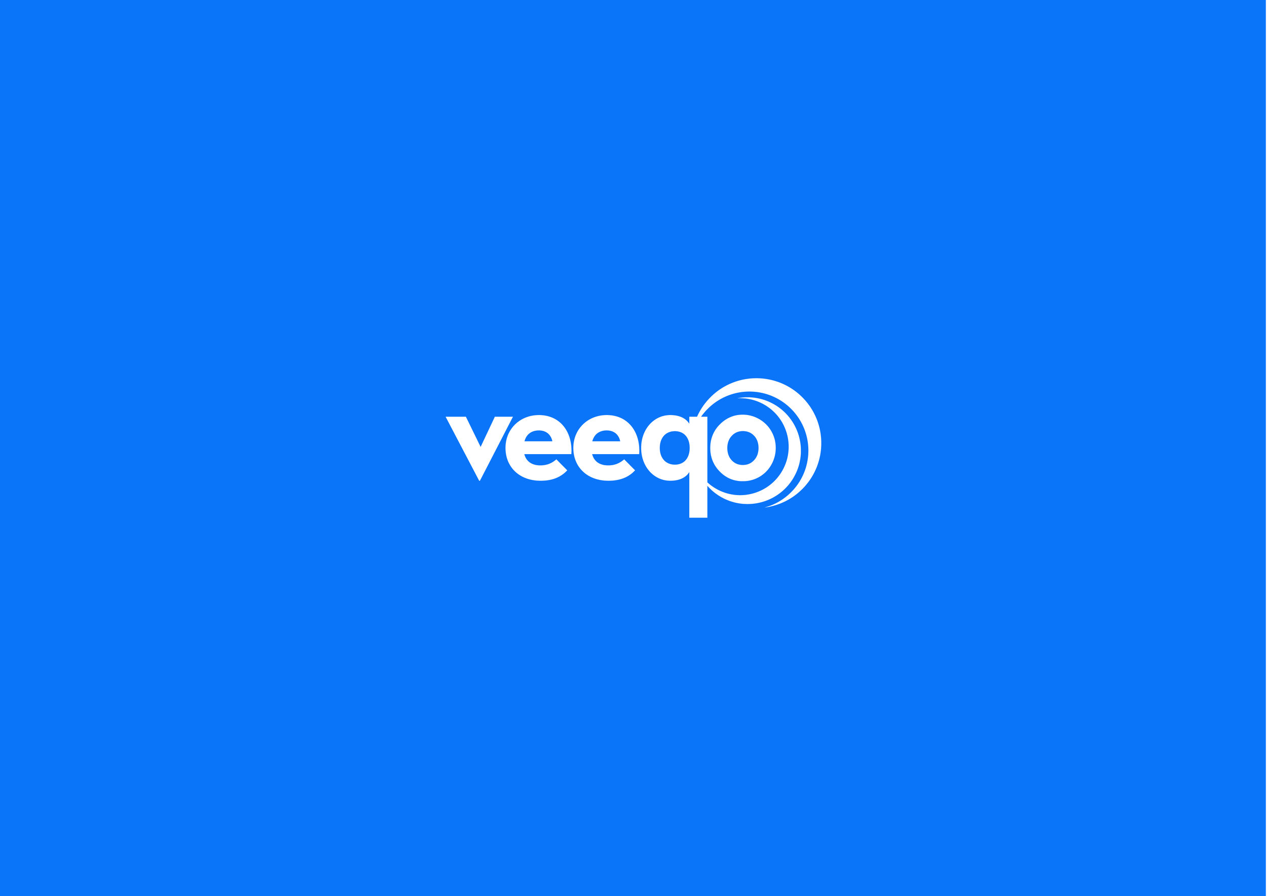 Freelance-graphic-designer-Veeqo company logo in blue background