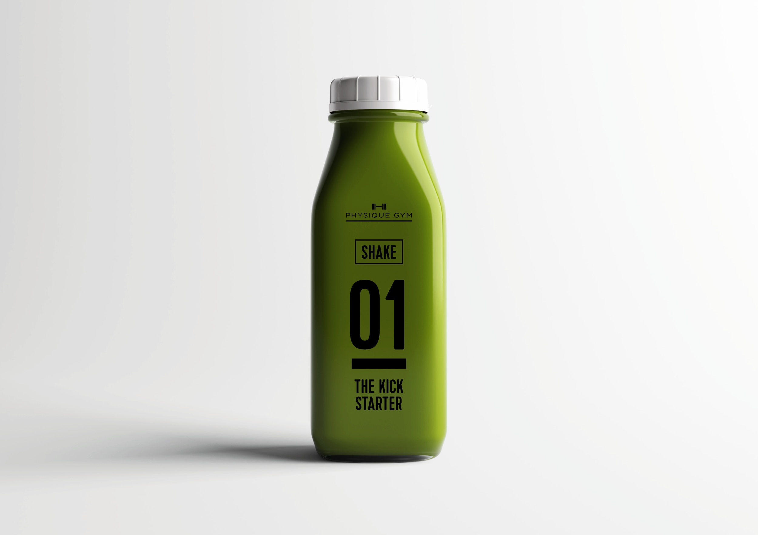 Freelance-graphic-designer-A green Physique Gym protein shake bottle