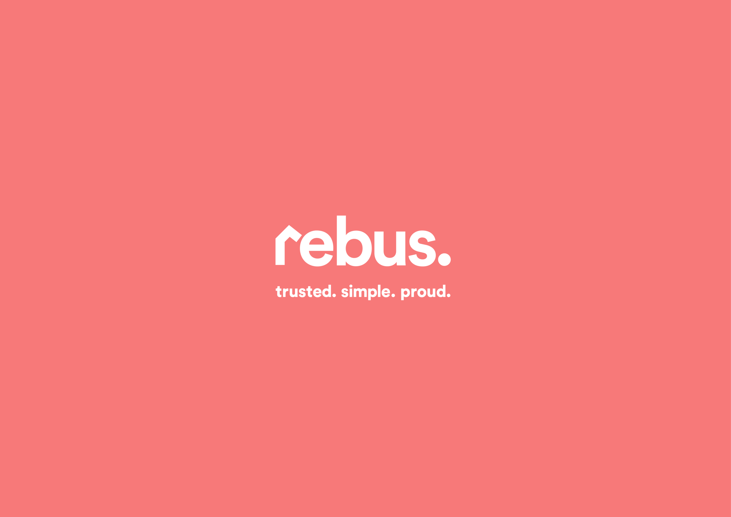 Branding company UK - rebus company font logo in grapefruit colour background