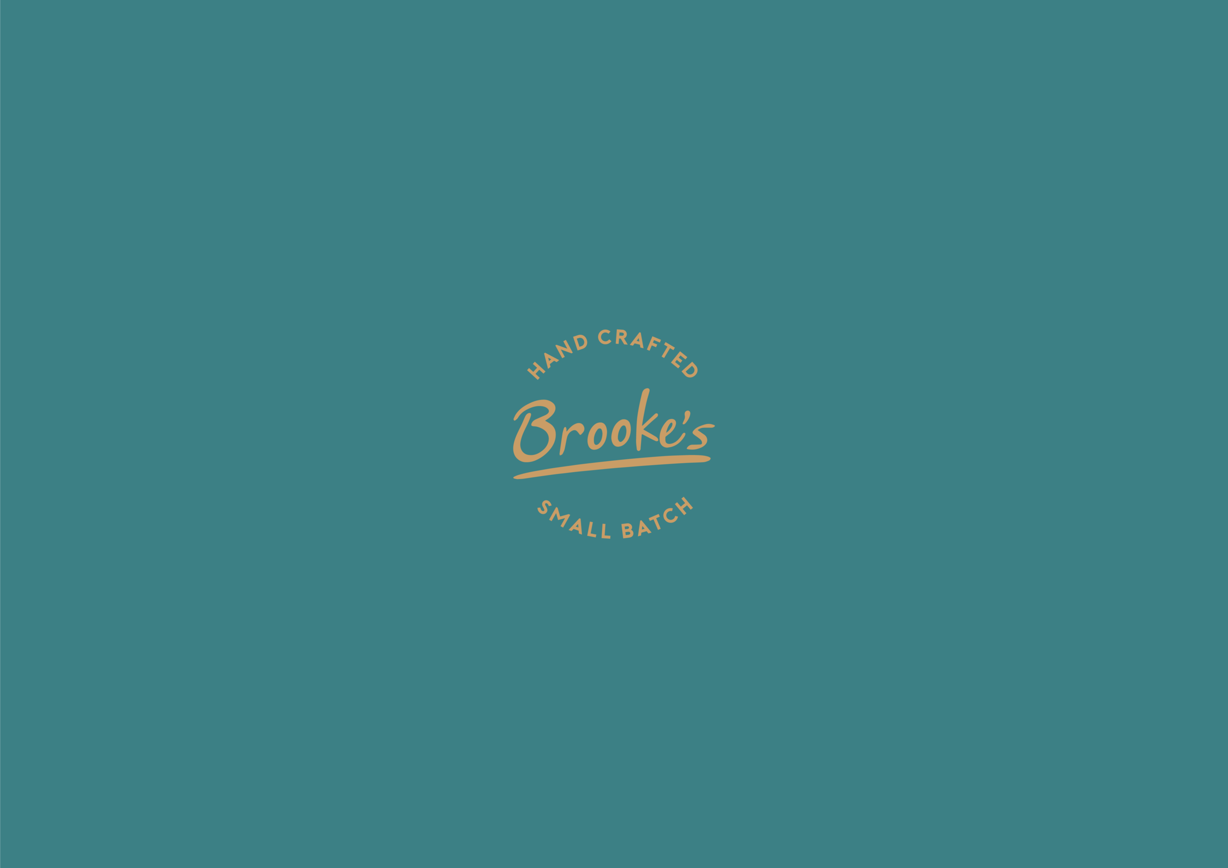 Packaging designer Leeds. Brooke's brand logo in blue green background