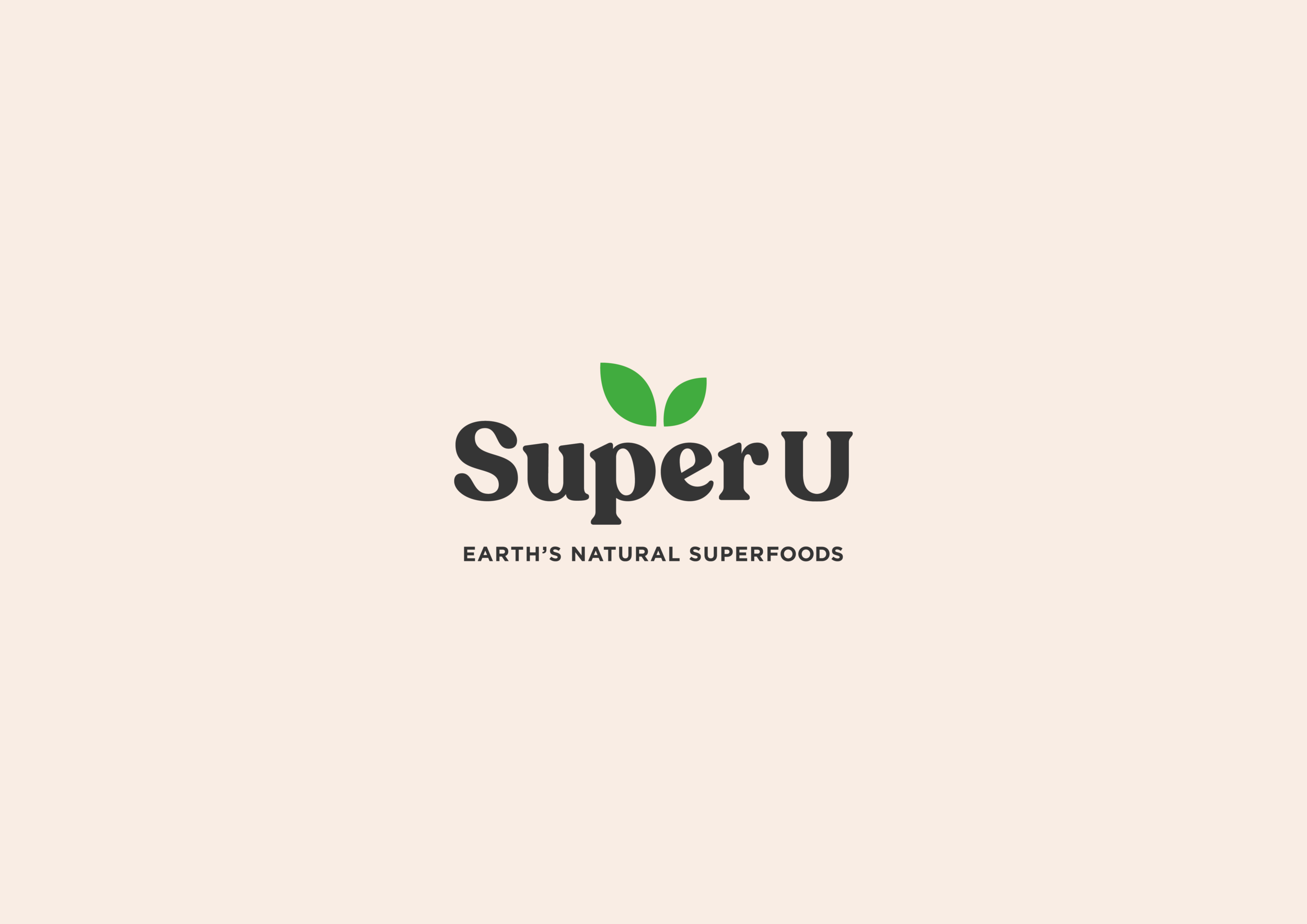 Packaging designer UK. Supplement packaging design UK. Super U brand logo with beige background