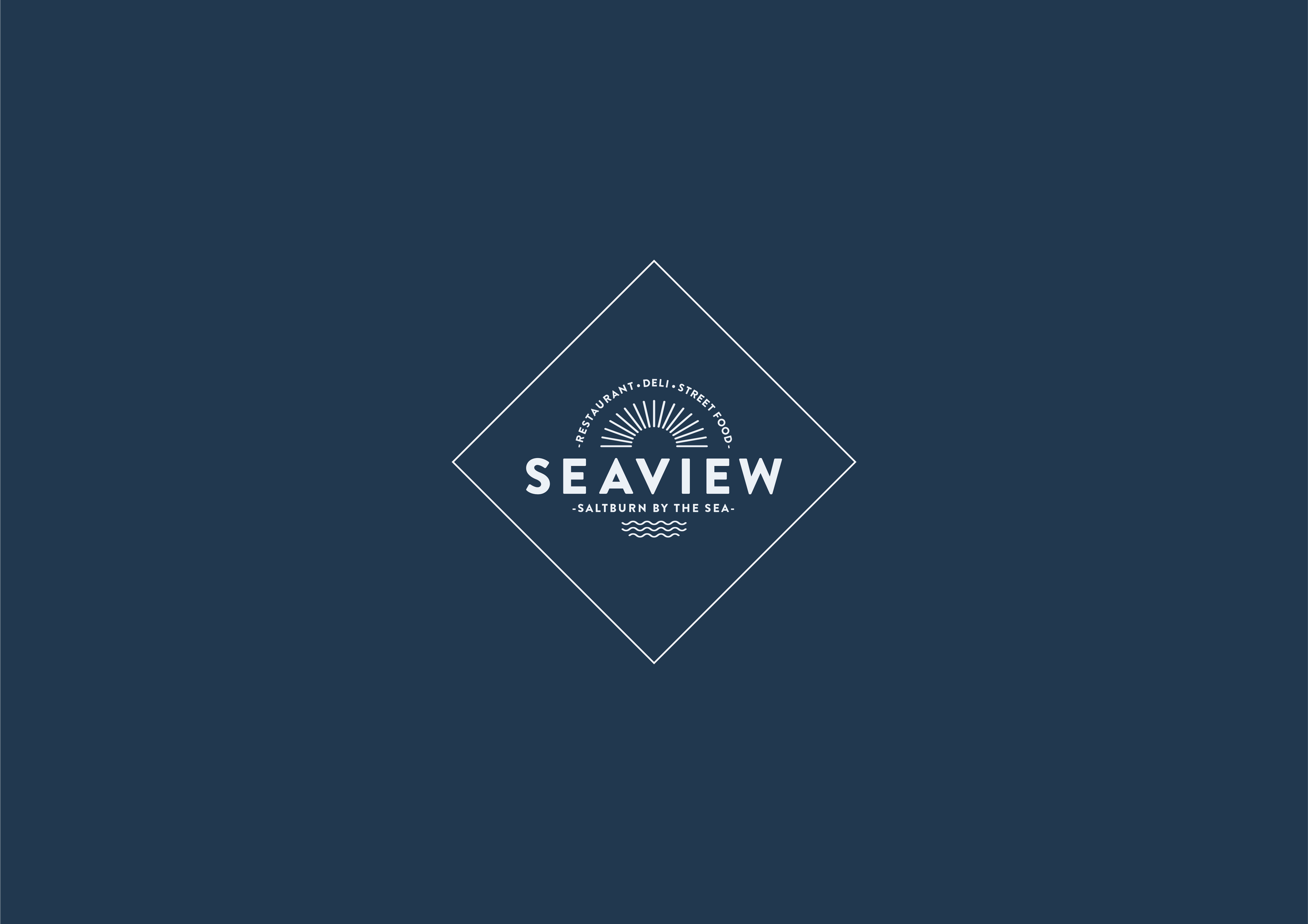 Logo design and Brand identity design for Yorkshire based restaurant - Logo and Sea and Sun Icon in Blue