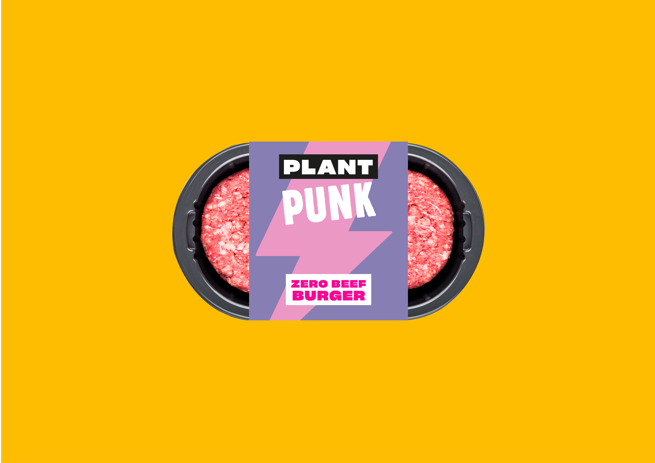 Freelance Packaging Designer UK Logo, and pack designs for plant punk - a vegan plant-based burger brand