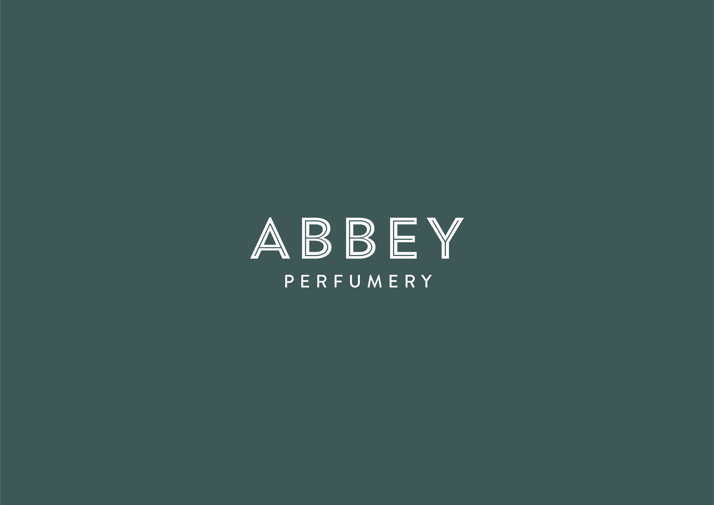 Abbey perfume logo design - simple logo on green background