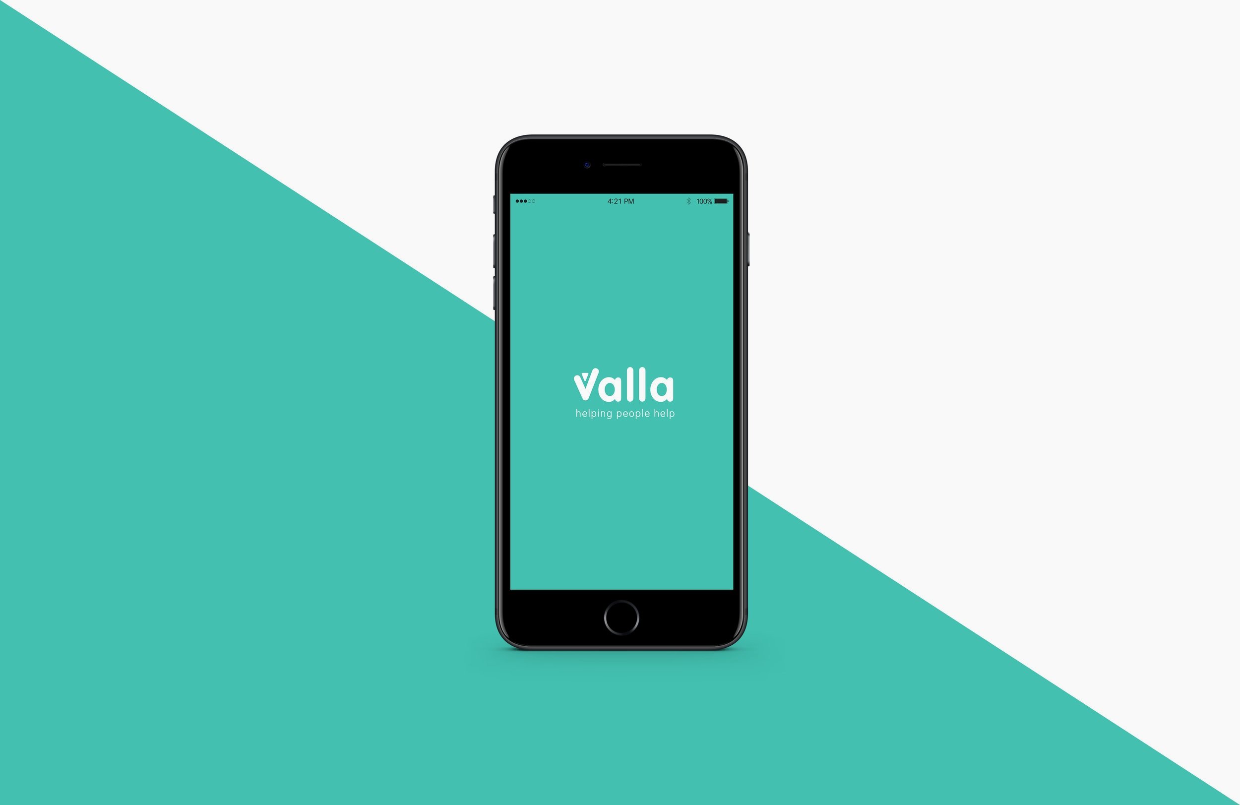 Freelance-graphic-designer-An Apple iPhone showing Valla user interface design