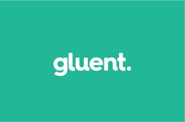 Freelance-graphic-designer-gluent company font logo in green background