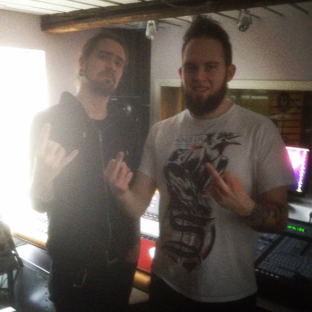 Mika and Mathias at KRS Music Studio in Nykarleby.