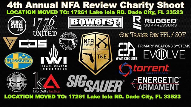 4th Annual @nfareview Charity Shoot has been moved! We will be out there with some of our Cerakoted Guns on display and our laser on site burning all the items you can think of!