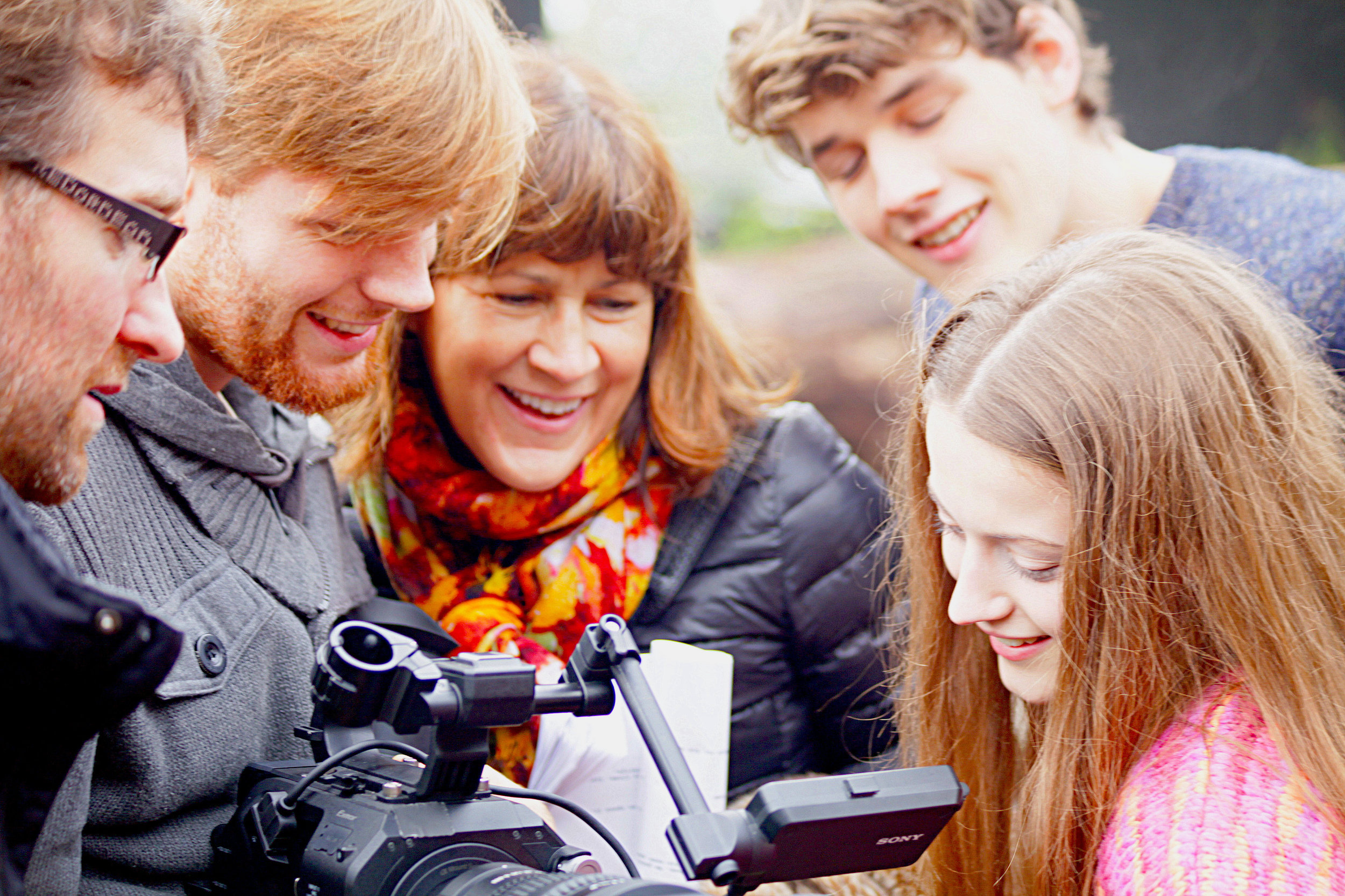 BTS Director Carolyn etc watching playback.jpg