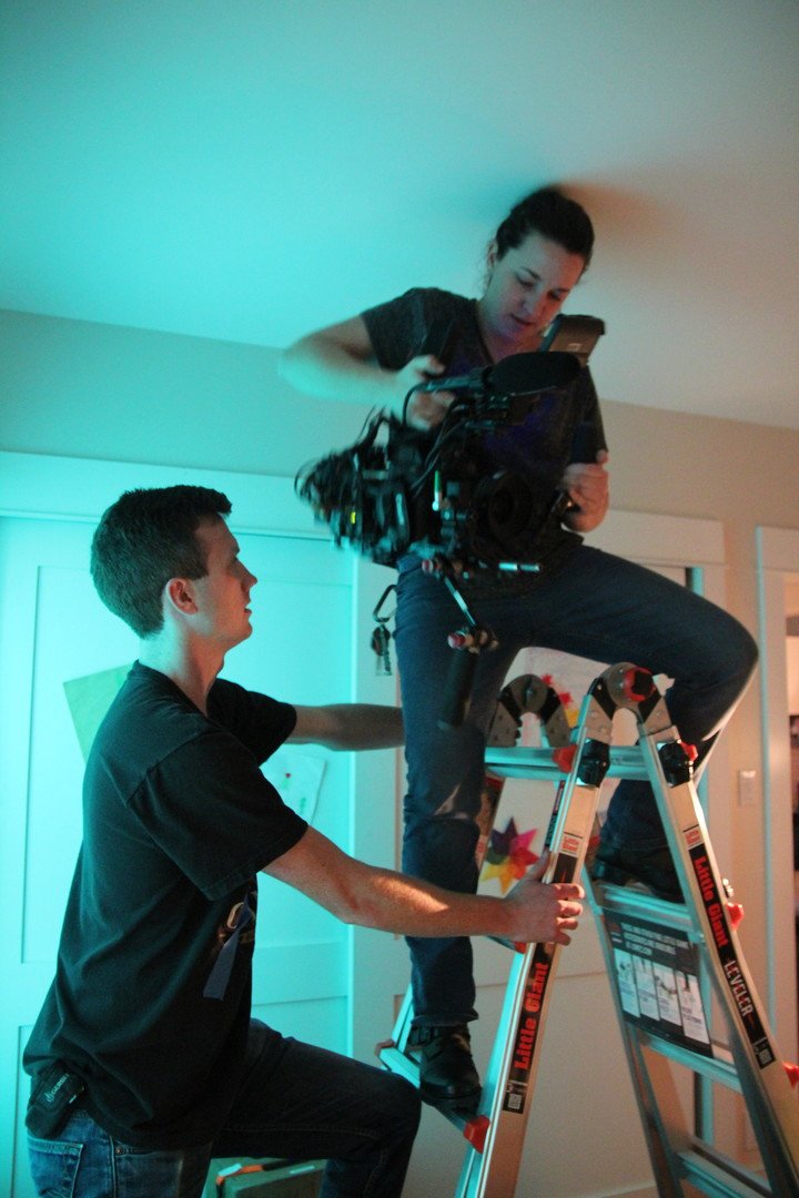 Photo 2 Zach_Trout_Key_Grip_and_Jennifer_Hook_DP_setting_up_for_the_overhead_shot.jpg