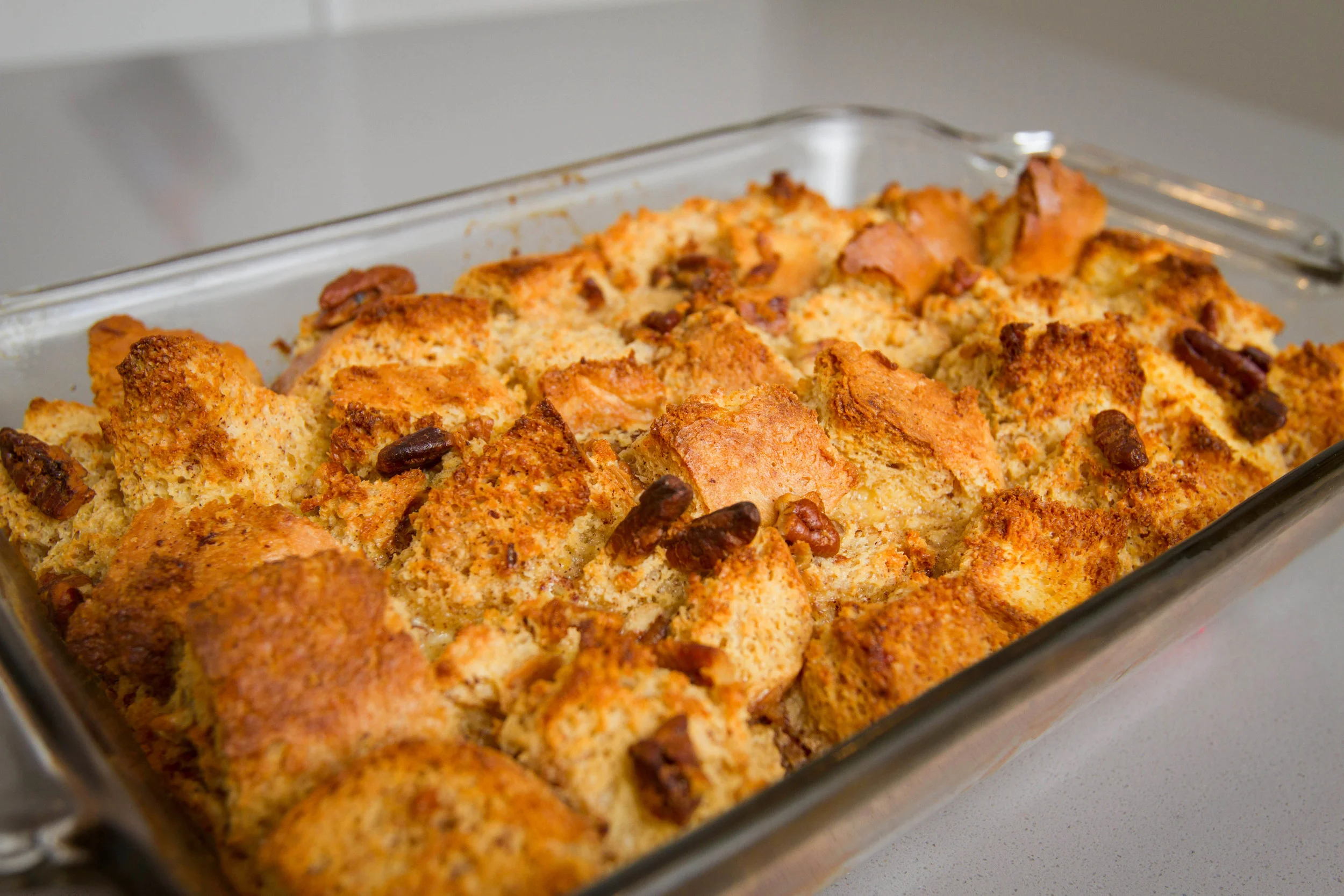 Cardamom Pecan Bread Pudding