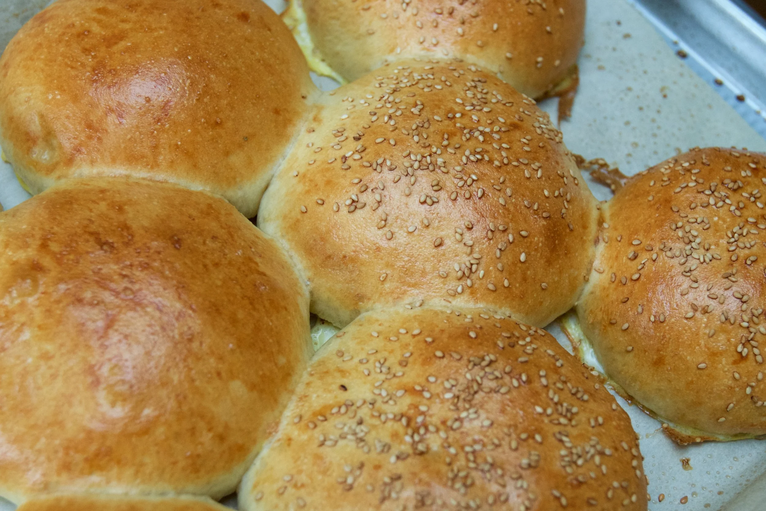 Some with sesame seeds and some without