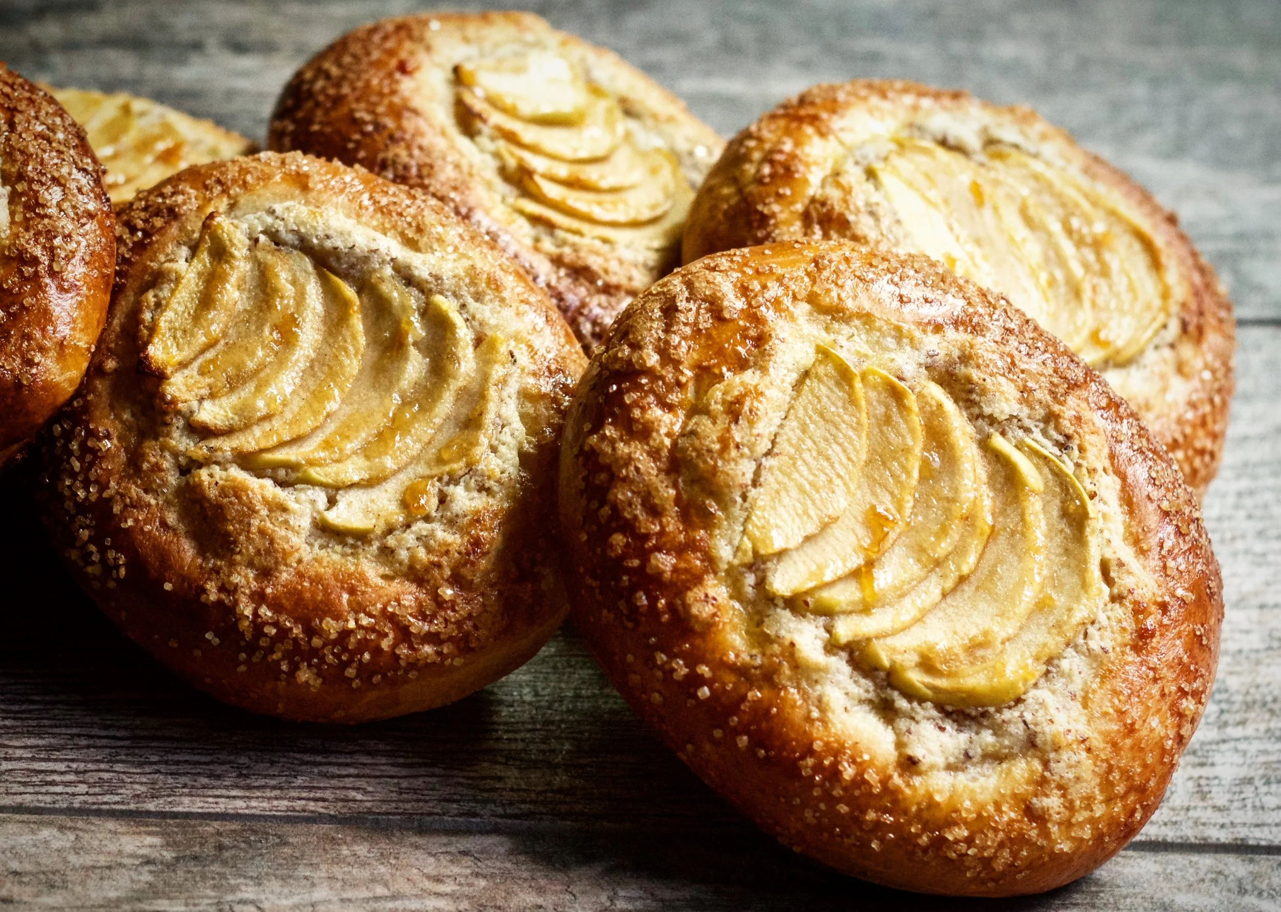 Apple Frangipane Brioche Tarts