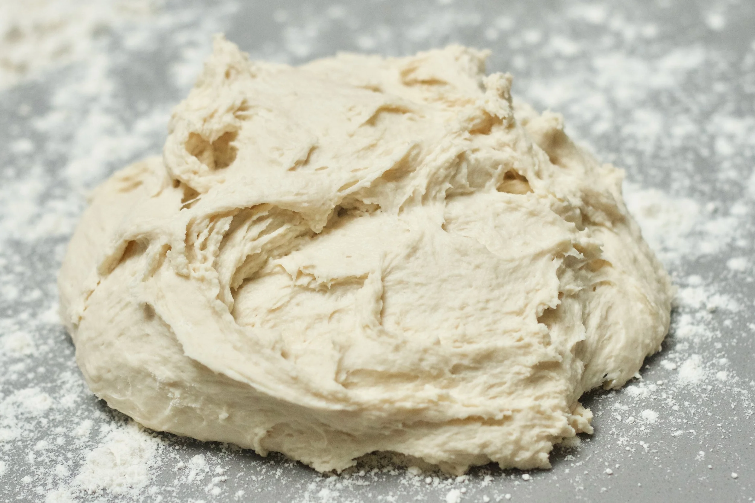 After the dough is mixed with the mixer