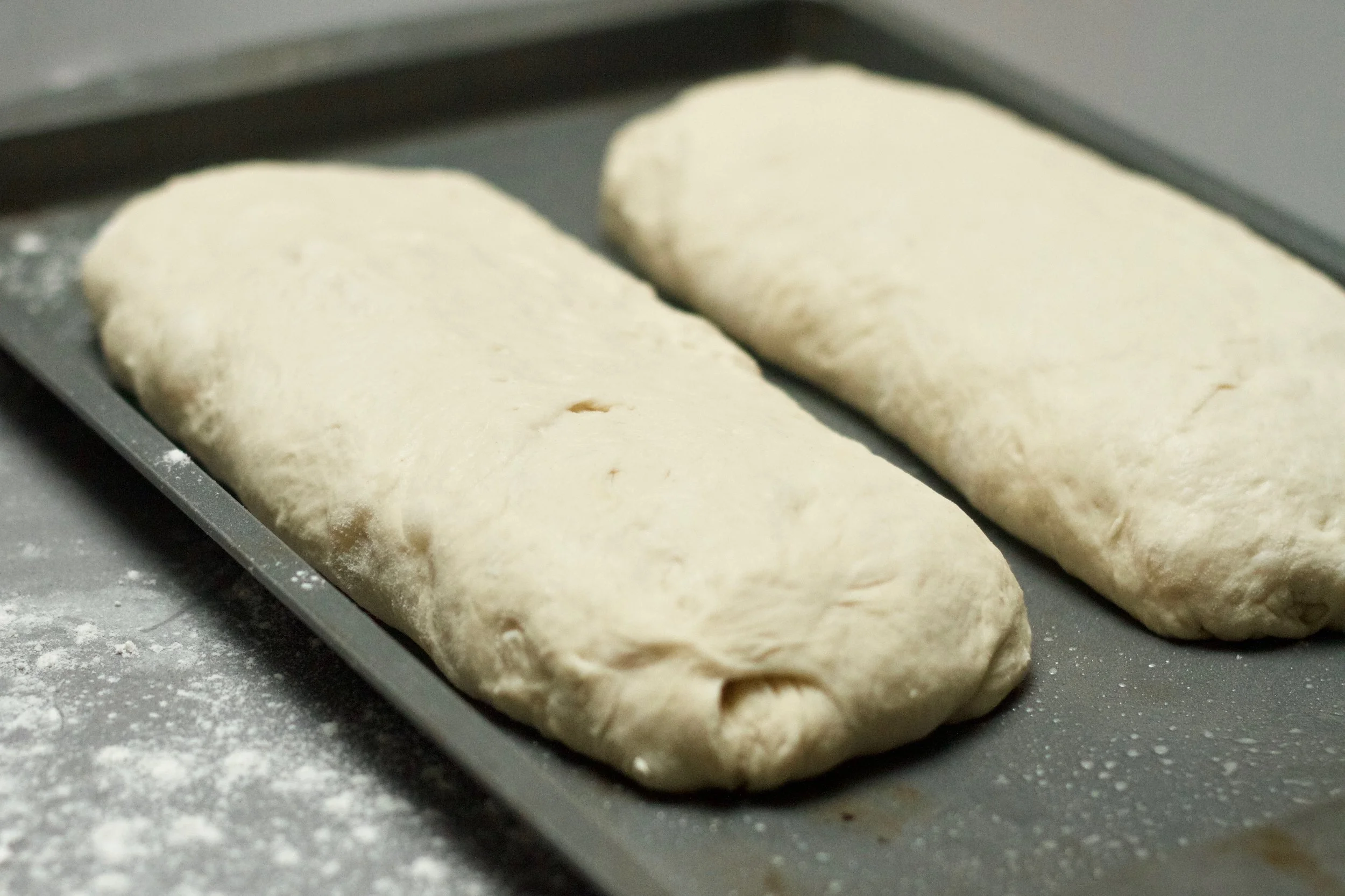 Dividing the dough after the first rise