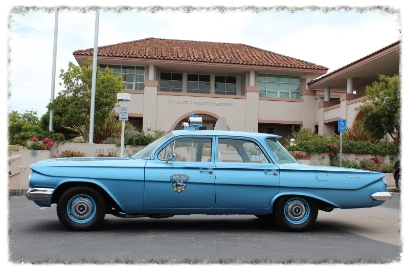 1961 Chevrolet Biscayne, this classic was rebuilt with funds from the first Hot Rods at the Beach Car Show in 1998.