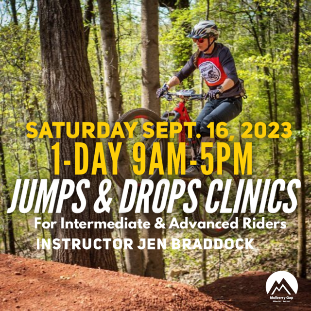 One-Day Intermediate-Advanced Mountain Bike Jumps &amp; Drops Clinic (Sept. 16, 2023) 
