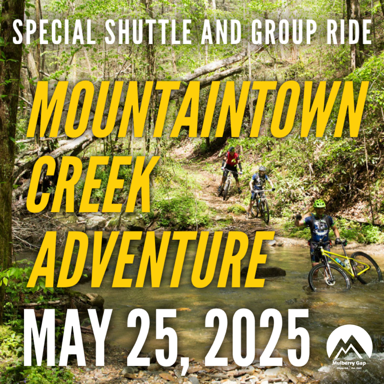 Special Shuttle Event: Mountaintown Creek Adventure!  (May 25, 2025)
