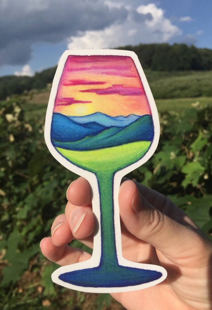 Wine Glass Sticker