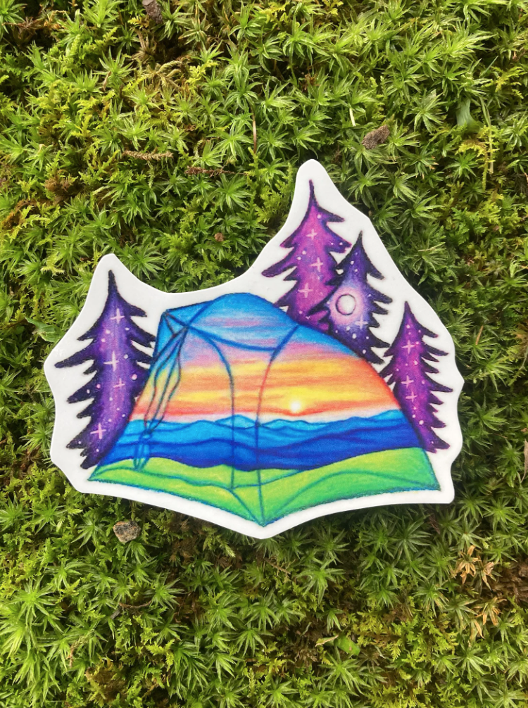 Tent Camping Sticker