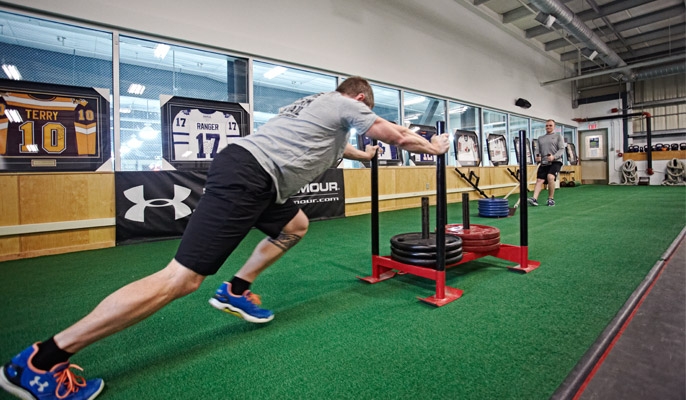 Prowler Push - Example of a SPE for a Powerlifter.
