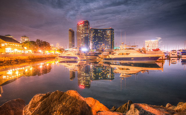 the Marriott Marquis San Diego - right along the water in the heart of downtown San Diego