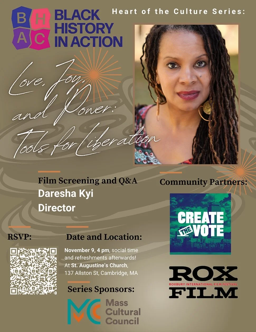 📣🎥 TODAY! LOVE, JOY, AND POWER: TOOLS FOR LIBERATION (FREE)

📆 November 9, 2025
🕓 4:00pm
📍 St. Augustine&rsquo;s Church in Cambridge (137 Allston St., Cambridge, MA 02139)
🎟️🔗 FREE - rsvp at bit.ly/bhalovejoypower (link in the bio) 

ℹ️ RoxFil