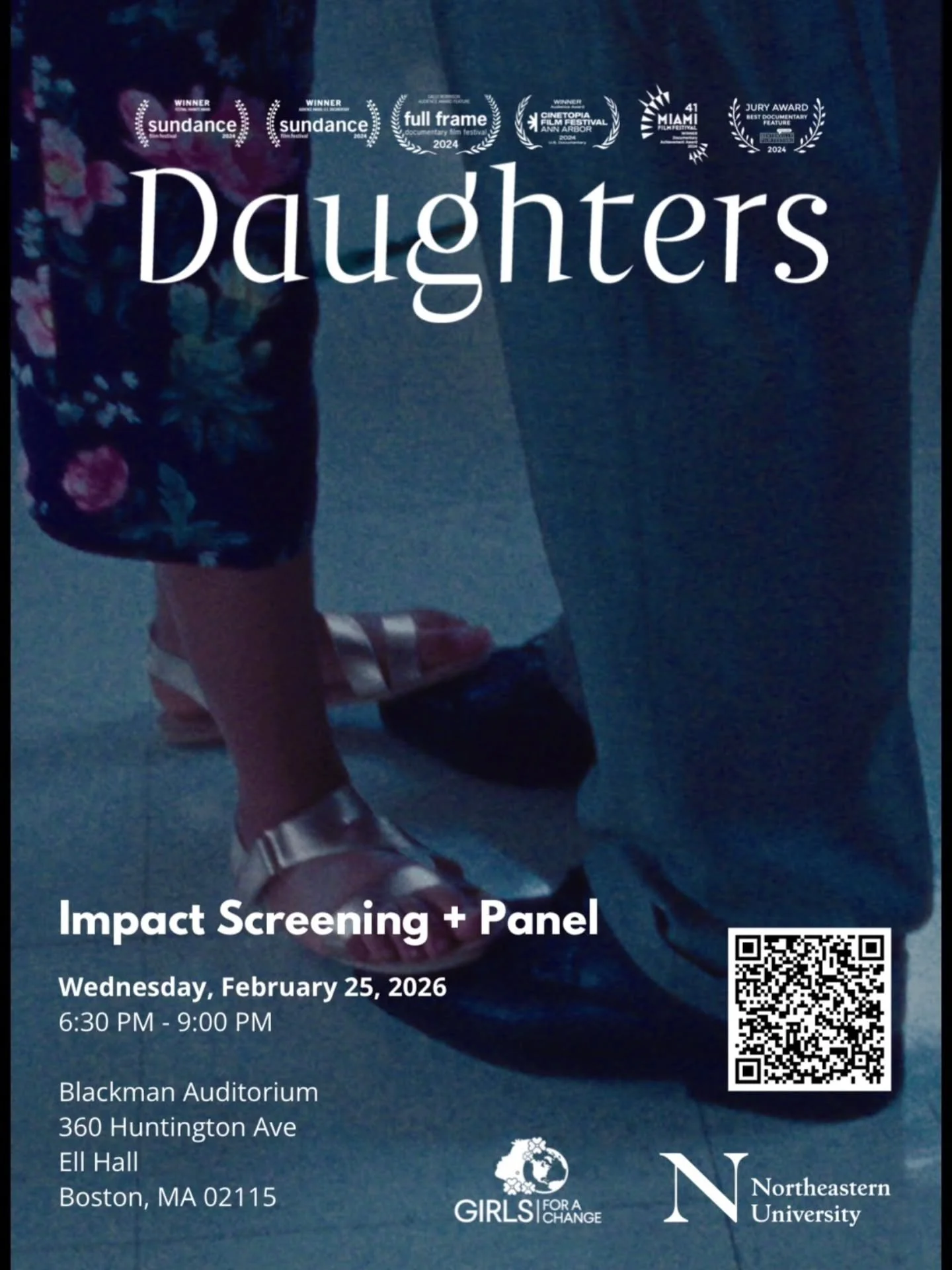 Join Girls For A Change and Northeastern university for an afternoon of connection, inspiration and empowerment as we host an Impact Screening of the award-winning documentary Daughters. This powerful film follows the journey of four young girls as t