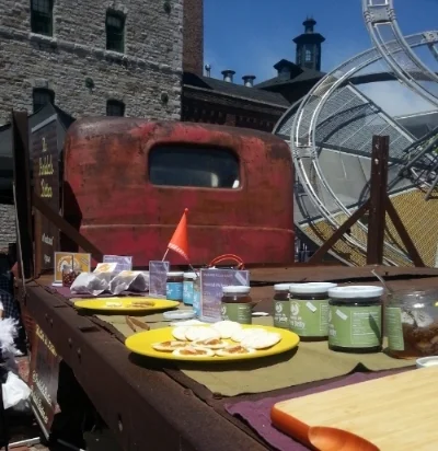 First Sunday market at the Distillery District ... using the old truck to display my products! It was neat. The customers loved it.
