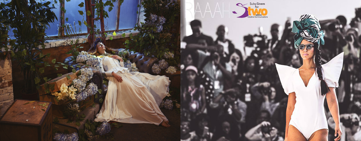 'Sleeping Beauty' by Asiko Photography, Beast & Burden set design & Kiyana Wraps styling | Kiyana Wraps headdress, opening the catwalk for ladies fashion brand RAAAH 
