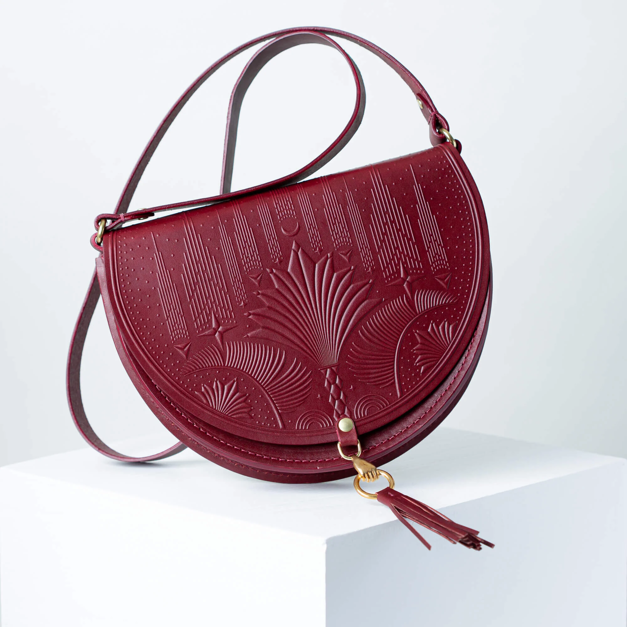 oxblood crossbody bag