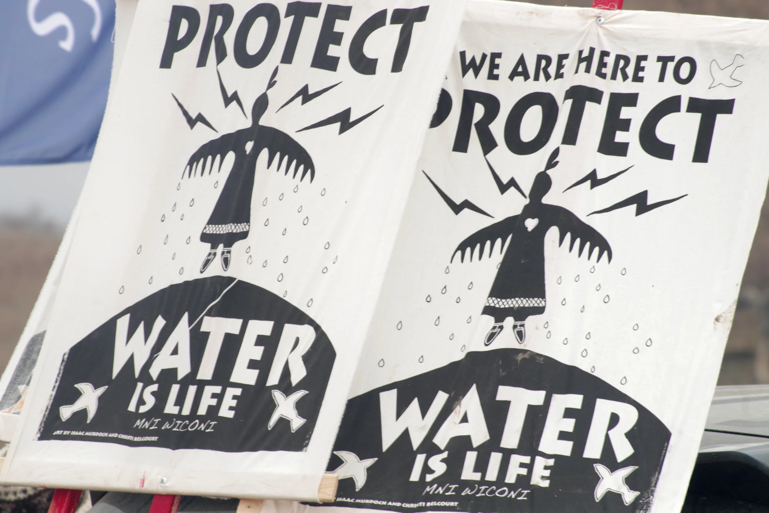 Water Protector banners.