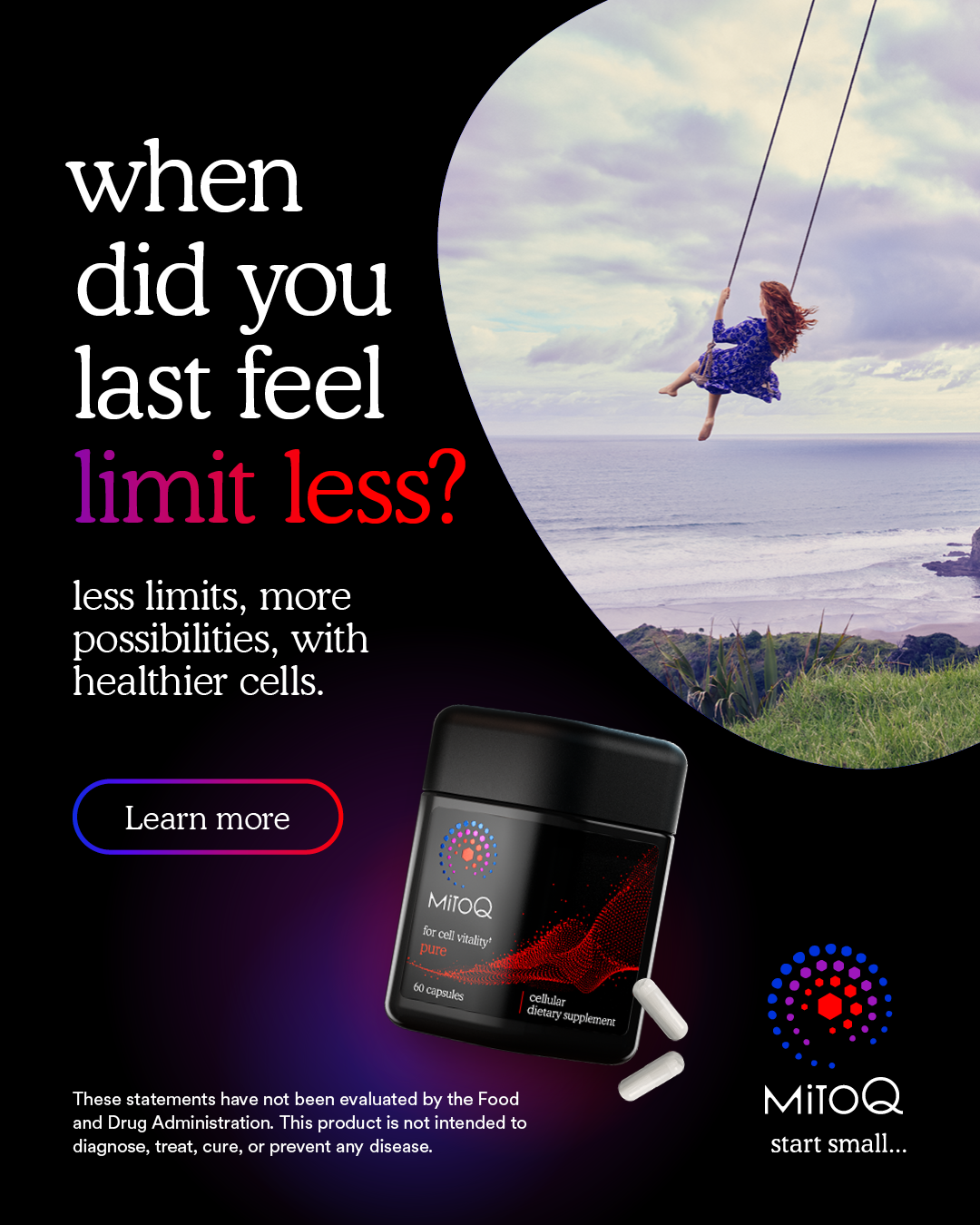 MitoQ Limit_Less_Campaign_FB&IG_1080x1350_With Subhead_Swing.png