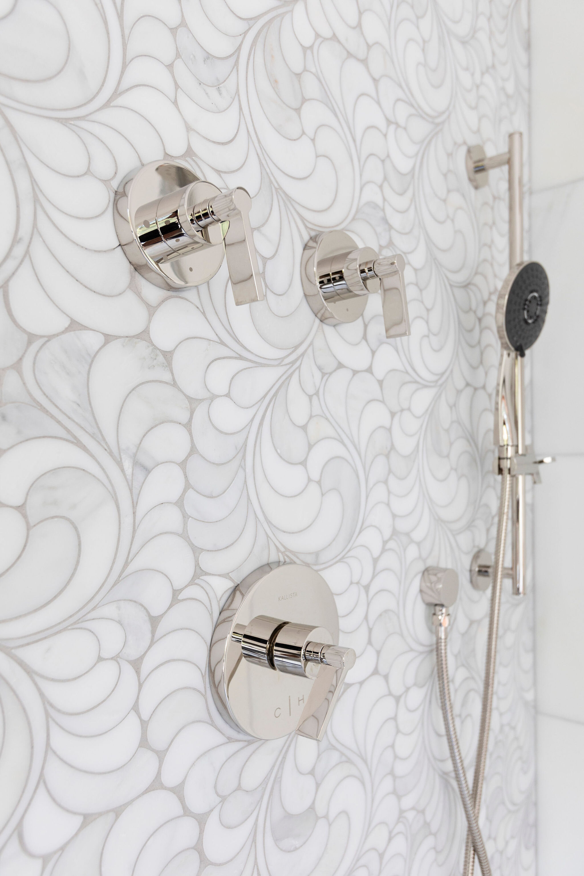  We wanted all of the fittings in this Primary bathroom to look like beautiful jewelry! 