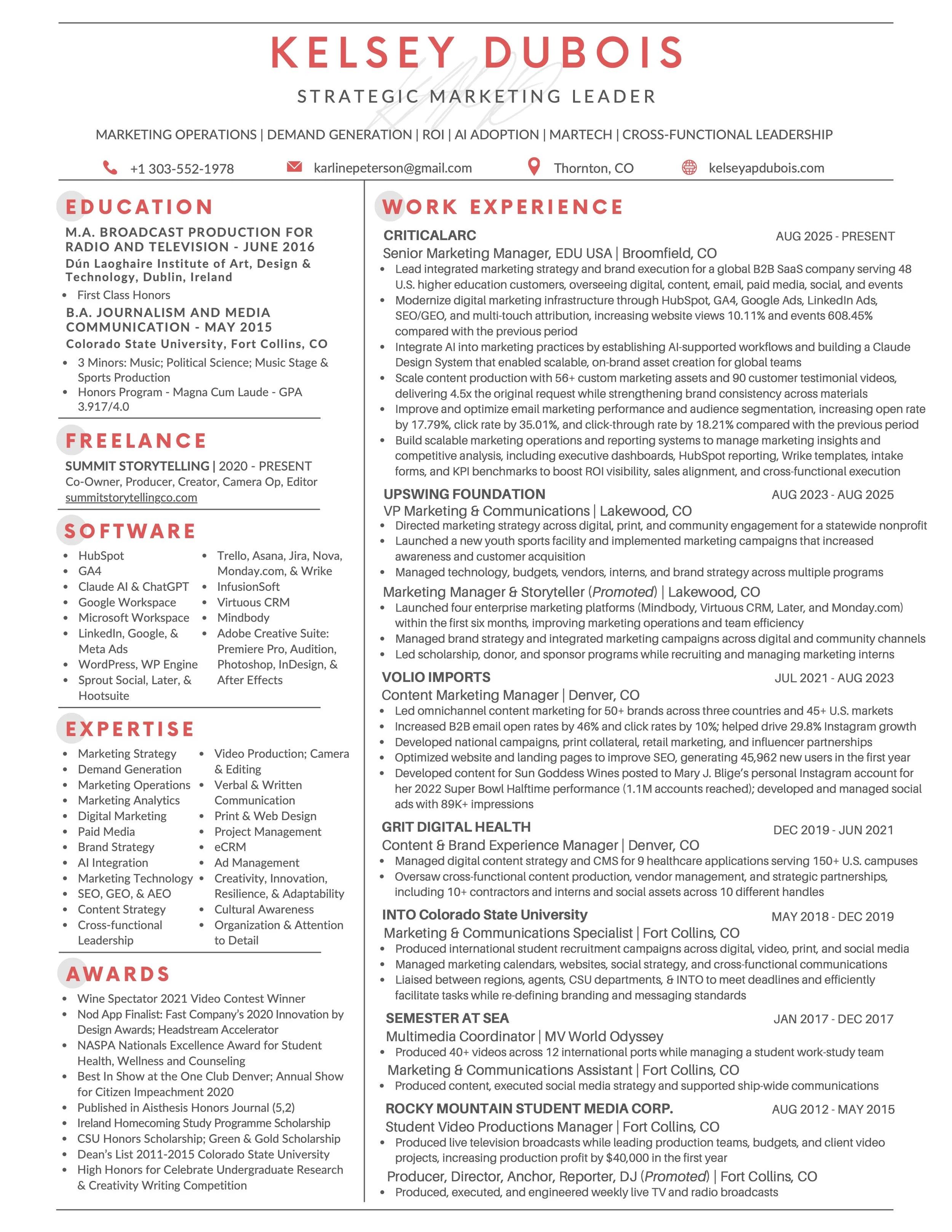 Kelsey Dubois Resume