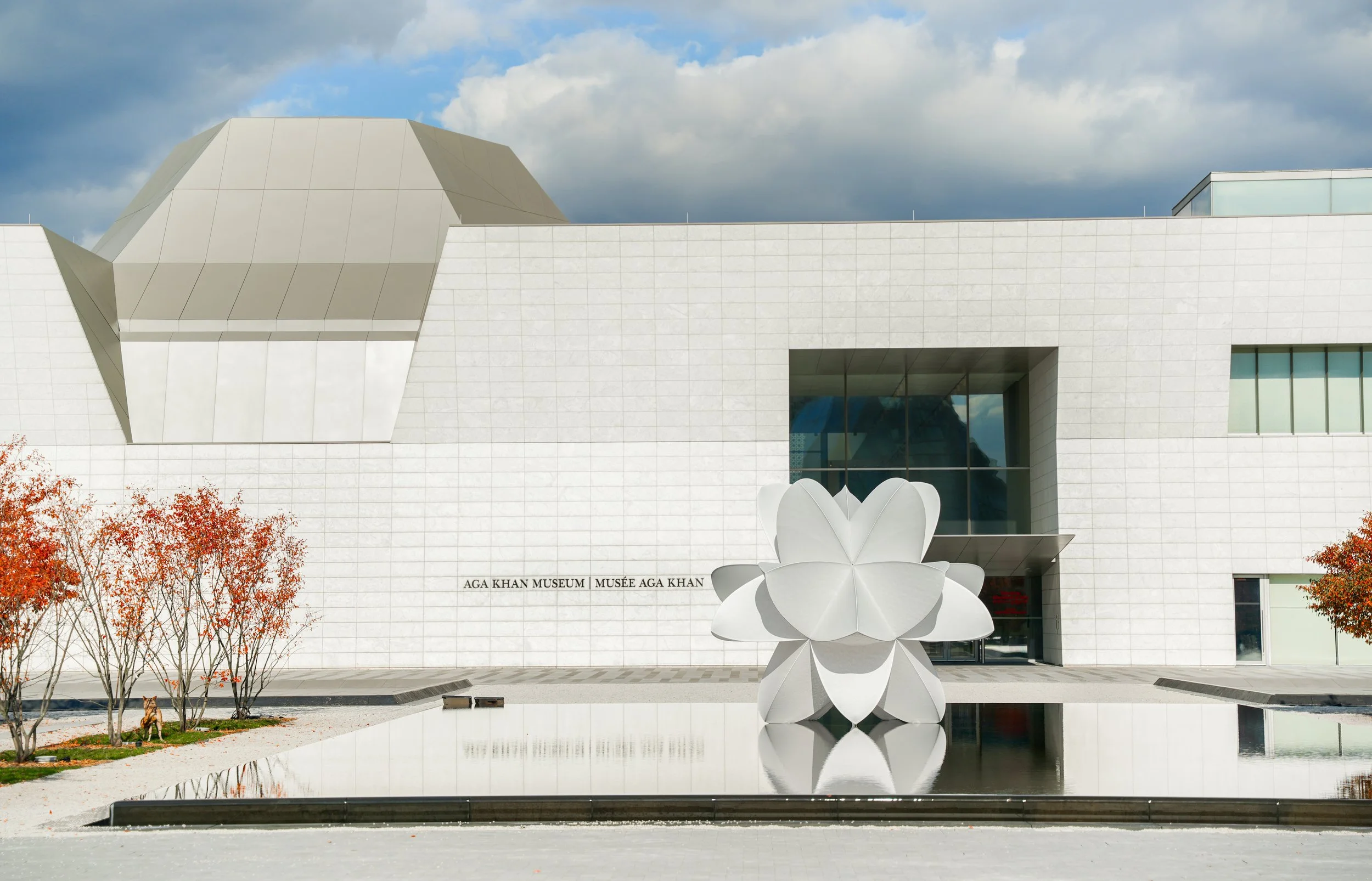 In the daytime, the tent fabric appears solid and monolithic, embodying the color and presence of the Ag Khan Museum. Photo by Raheel Azim
