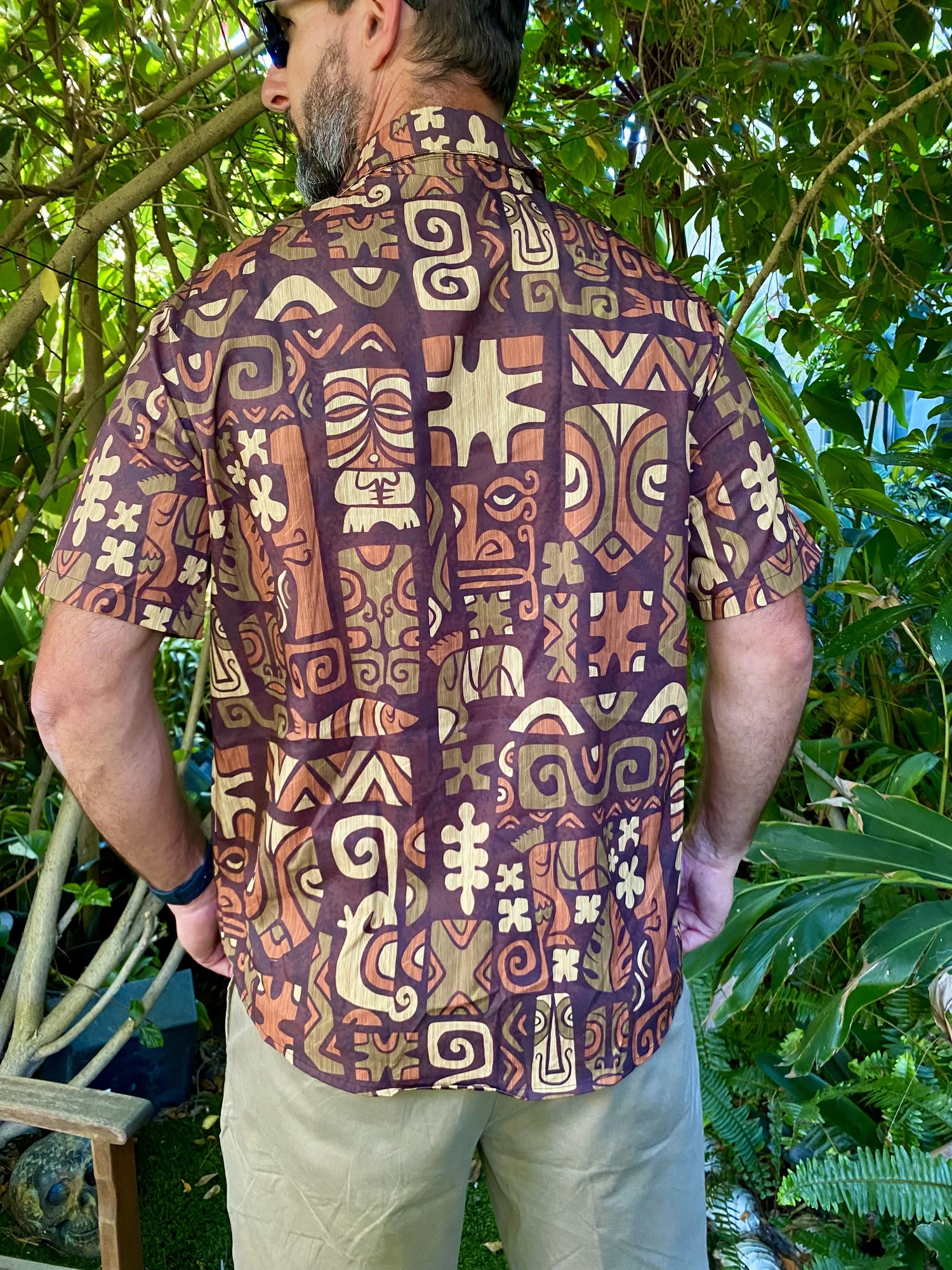 Tiki tOny 60's tapa aloha shirt $65 short presale — Tiki tOny