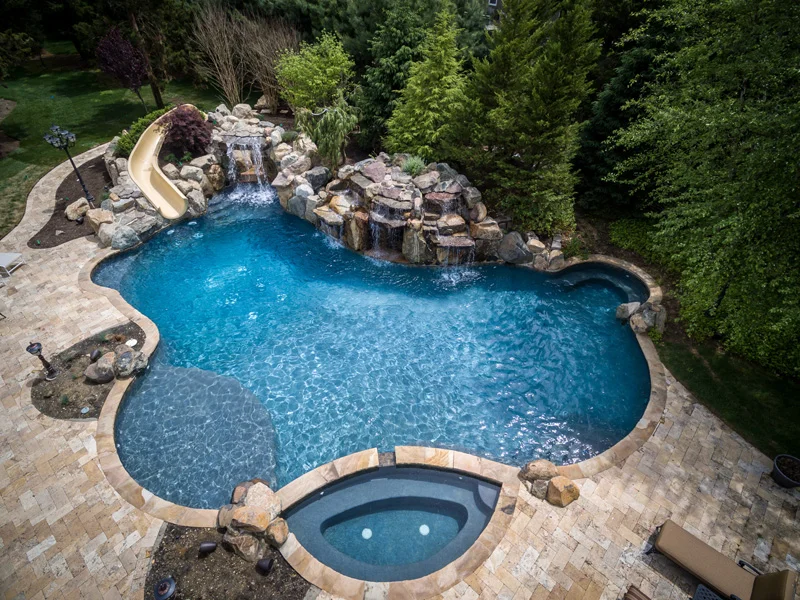 Toms River NJ In Ground Pool and Spa — K & C Land Design & Construction