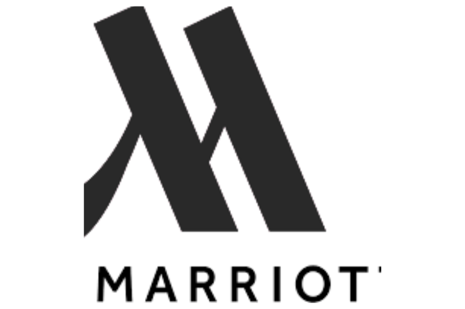 Marriott hotel logo featuring stylized black 'M' and the word 'MARRIOT' beneath it.