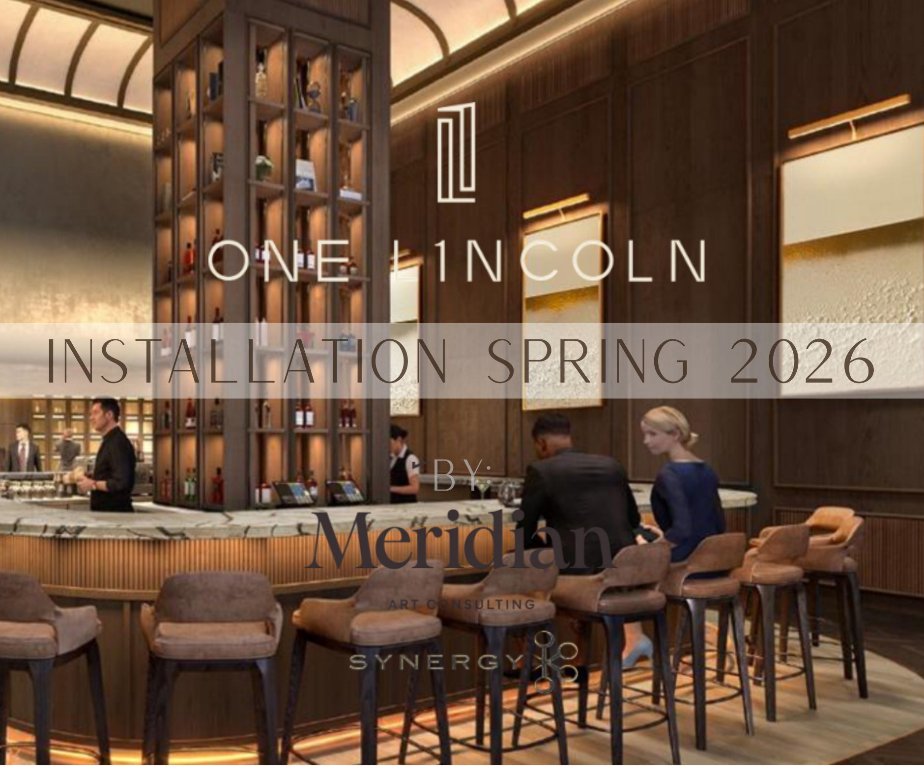 Interior of a bar or lounge area with people seated at the counter, and bartenders preparing drinks, with wooden paneling and soft lighting.