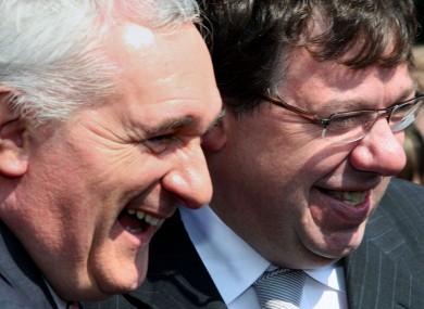 Former Fianna Fail Taosigh Bertie Ahern and Brien Cowen Image: Peter Morrison
