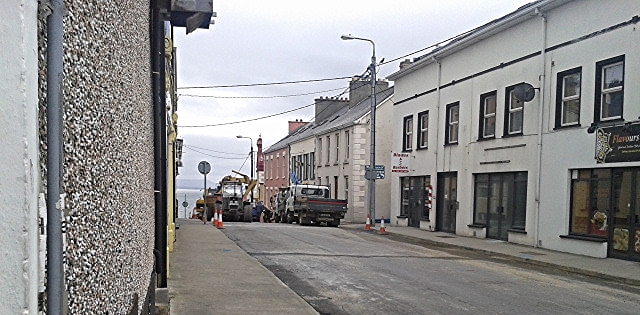 Donegal County Council water staff fixing water mains in Key St and James St Moville. May 21, 2015