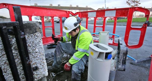 Workers install water meters in houses in the Fortlawn Estate near Blanchardstown, west Dublin. File photograph: Colin Keegan/Collins Dublin