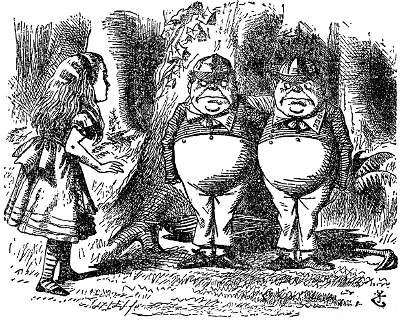 TweedleDum, TweedleDee John Tenniel's illustration, from Through the Looking-Glass (1871)